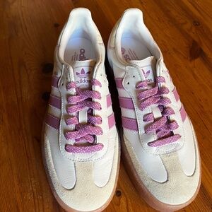 Adidas Sambae Platform Shoes, NEW, White/ Purple Gum IE9106